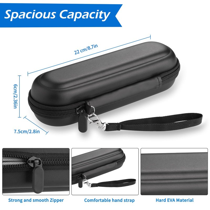 TYSORETY Toothbrush Travel Case for Oral B/Oral-B Pro 1000 1500 5000 7000 & Philips Sonicare 4100 1100 5300 5100 6100/iO Electric Toothbrush, Hard Protective Storage Bag (Black)