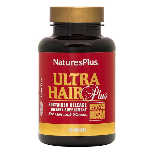 NaturesPlus Ultra Hair Plus - 60 Sustained Release Tablets - Nutritional Support for Healthy Hair Structure - Gluten Free - 30 Servings