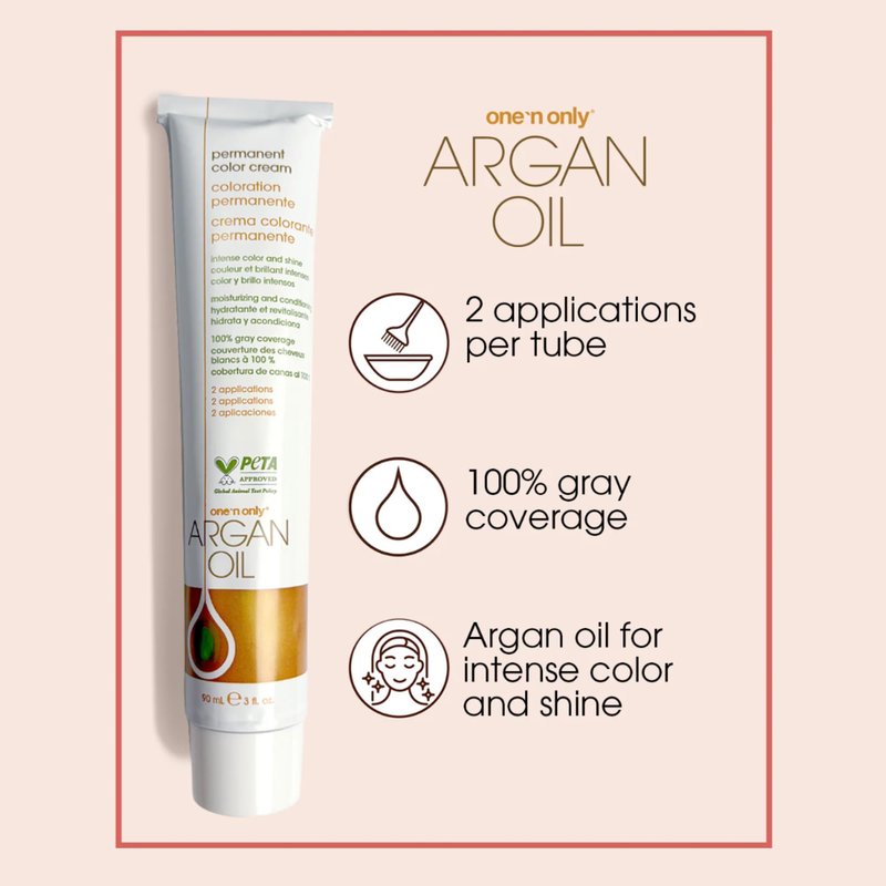 One N' Only Permanent Hair Color - Permanent Hair Dye Made with Argan Oil - Delivers Rich, Accurate Tones with Gray Coverage - Improves Moisture & Elasticity - 5R Light Red Brown (3 oz)