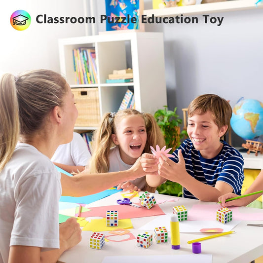 96 Pack Mini Cube Puzzle Party Favors for Kids, 1.18in 3x3 Magic Cube School Rewards & Classroom Prize for Students, Birthday Party Favors Easter Christmas Stocking Stuffers Gifts for Kids
