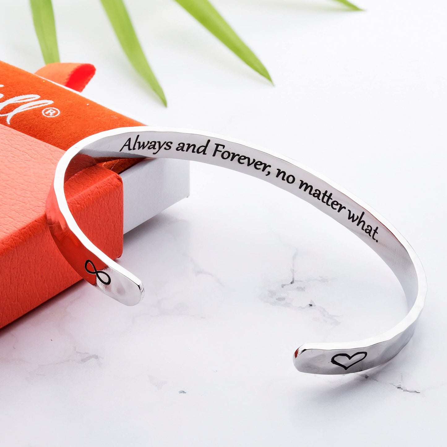 Carviell Bracelets Gifts for Girlfriend, Silver Cuff, Gifts for Wife from Husband, Best Friend, Long Distance Relationship or Friendship gift, Birthday, Anniversary jewelry gift for Women