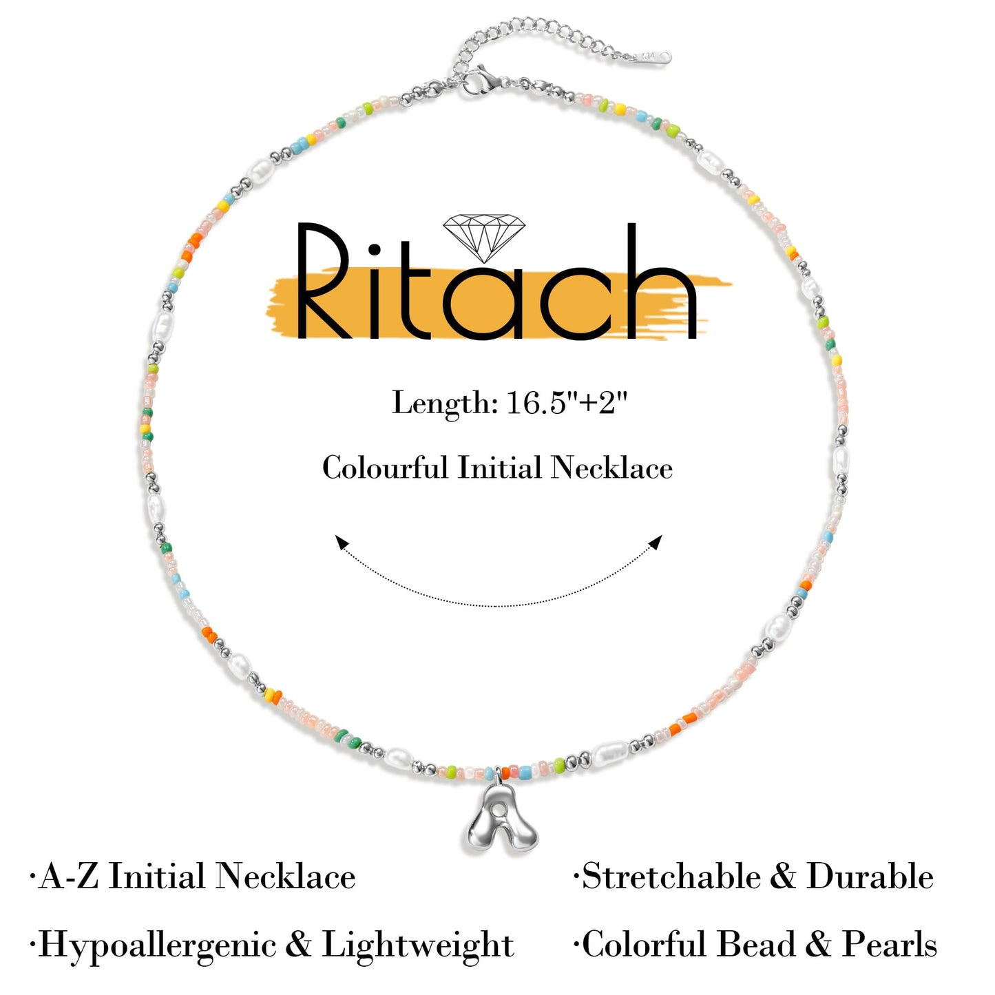 Ritach 7 8 9 10 Year Old Girl Gifts - Initial Necklace for Girls Jewelry Beaded Letter Y Necklace Silver Initial Necklaces for Women Gifts for 7 8 9 10 11 Year Old Girl Birthday Gift