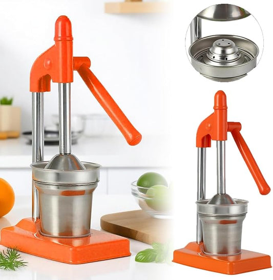 Cast Iron Hand Juicer, Manual Citrus Press, Heavy Duty Lime Lemon Orange Juicer for Fresh Juice, Easy Clean