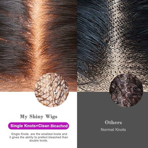 MYSHINYWIGS 5x5 HD Lace Closure Only, Skinmelt Hd Closure Natural Hairline with 4C Curly baby Hair Bleached Knots Straight Hd Closure Human hair 5x5 Invisible Knots Closure Natural Black 12 Inch
