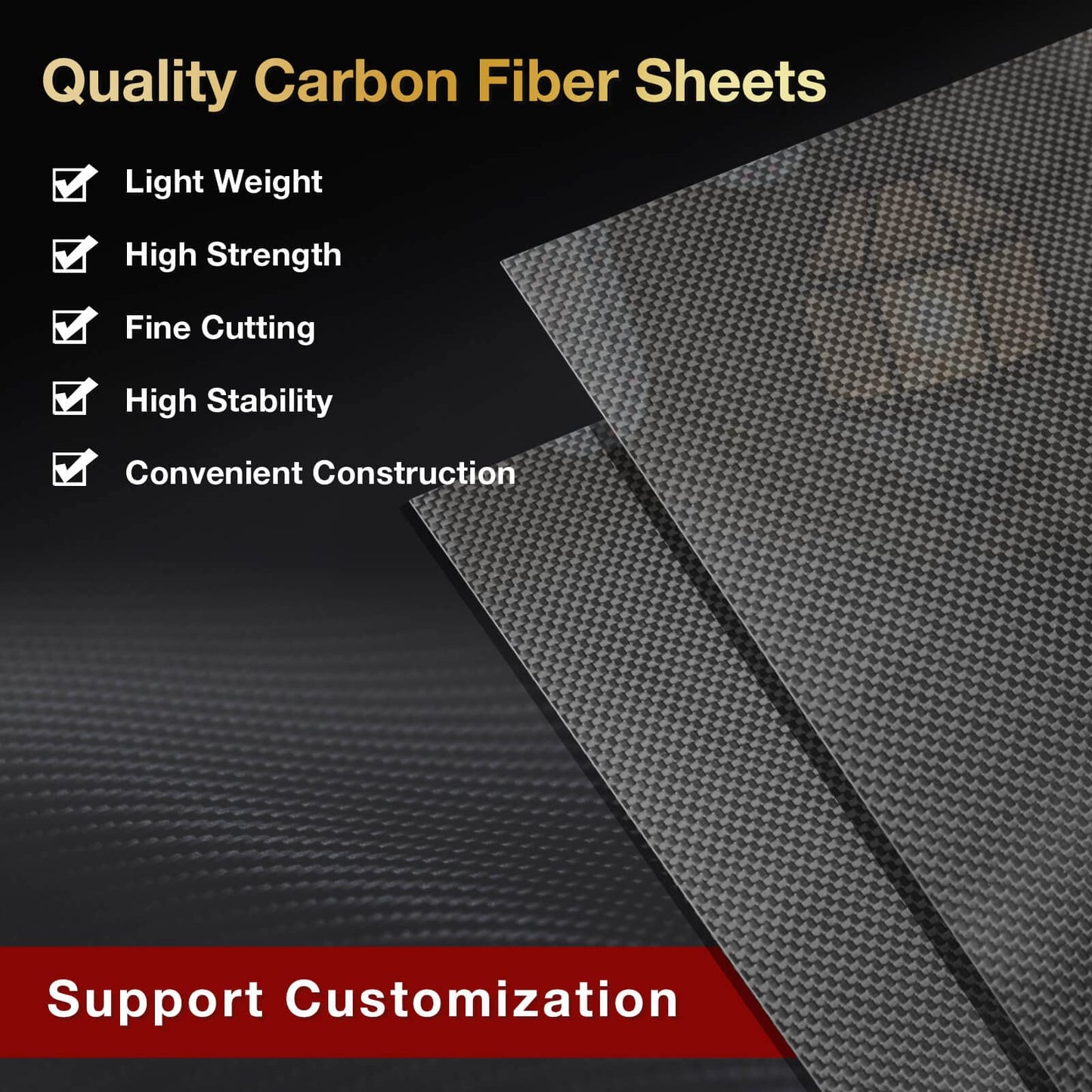 ARRIS 400x500x 5mm Carbon Fiber Sheet, 0.5mm 1mm 1.5mm 2mm 2.5mm 3mm 4mm 4.5mm 6mm Thickness Available 3K Carbon Fiber Plate Twill Matte Pannel Sheets