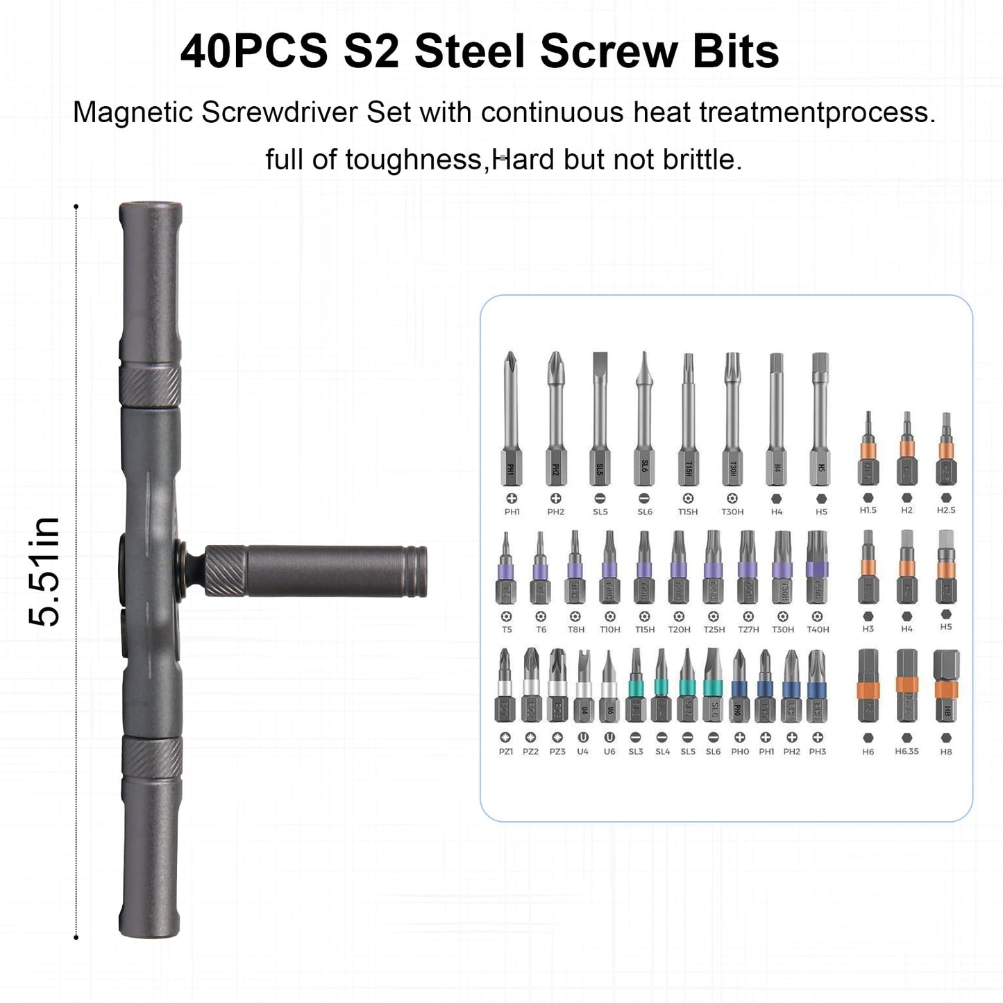 42 in 1 Magnetic Screwdriver Set, DIY Ratchet Screwdriver Set, Multi Bit Screw Driver Set Kit with Case, Handle Detachable, Portable Repair Tool for Electronics, Glasses, Bicycles & Home Repair