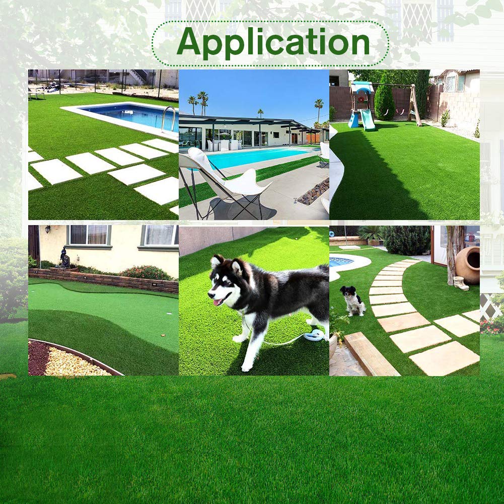Petgrow Realistic Synthetic Artificial Grass Turf 0.8inch,Thick Faux Fake Grass Indoor Outdoor Landscape Lawn Pet Dog Turf Carpet for Garden Backyard Balcony