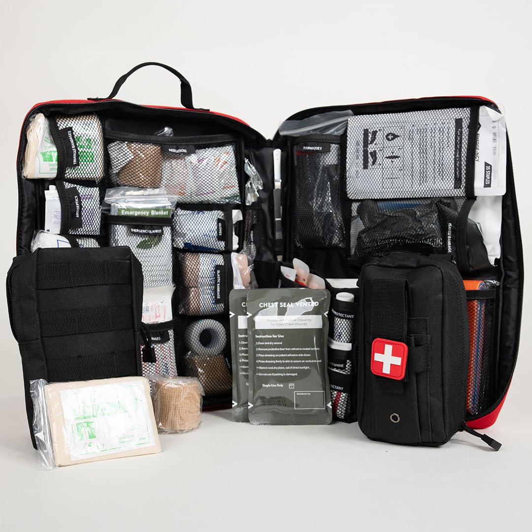 Emerge Survival Ultimate Survival Med Kit – Comprehensive 315‑Piece Emergency Medical & Trauma First Aid System, Hemostatic Gauze, Burn & Wound Care, Splints, Pain Relief & Organized Go‑Anywhere Bag