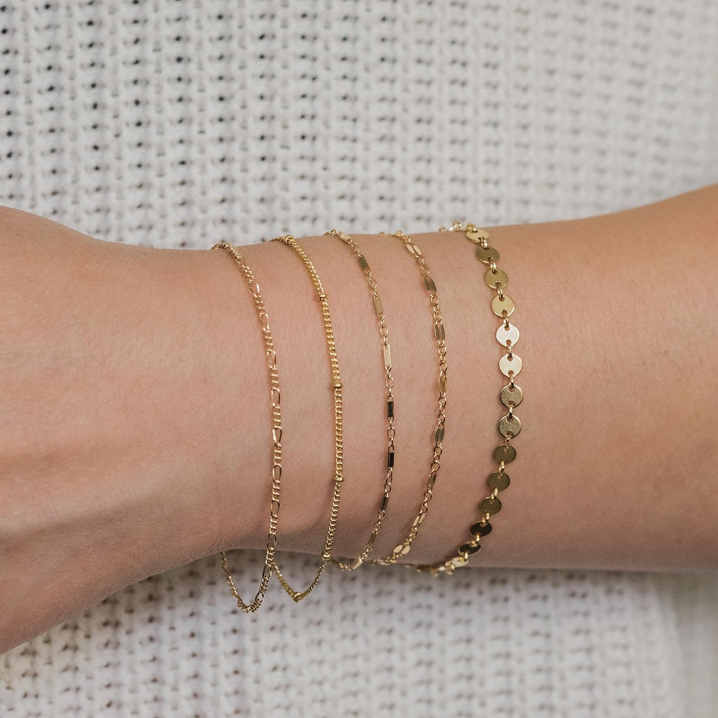 DEARMAY 14K Gold Plated Chain Bracelets for Women Gold Jewelry Set for Women Cuban Link Beaded Bracelets Figaro Paperclip Rope Herringbone Bracelet Pack Gifts