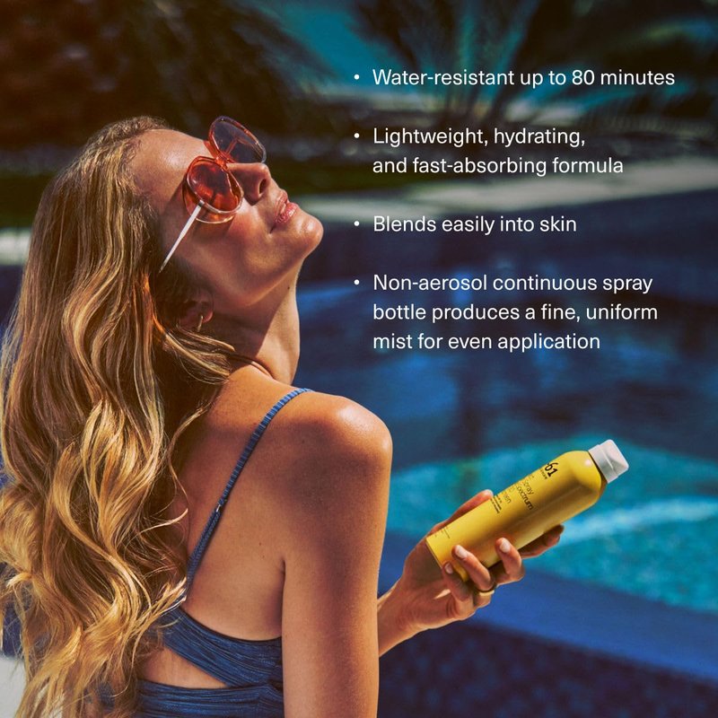 m-61 Sunscreen Spray SPF 30 - Lightweight Clear Mist, No White Cast | Continuous Non-Aerosol Spray | Water Resistant (80 Minutes) | Formulated With Vitamin E & Aloe | Made in USA - 6 Fl Oz