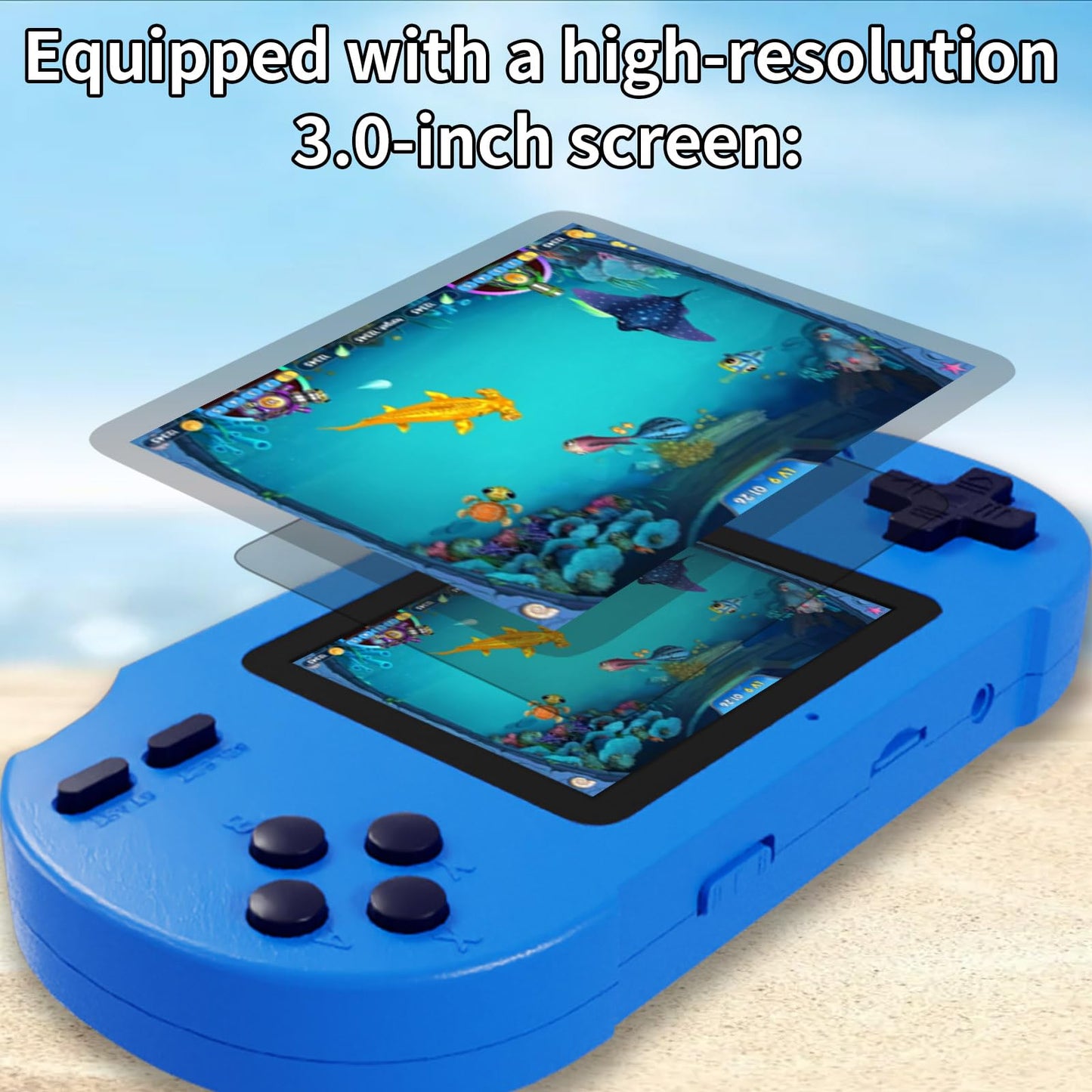 Damcoola Handheld Game Console for Kids– A fun toy for both kids and adults! This console features a 3.0-inch screen and comes preloaded with 300 classic games. Perfect as a birthday gift for children