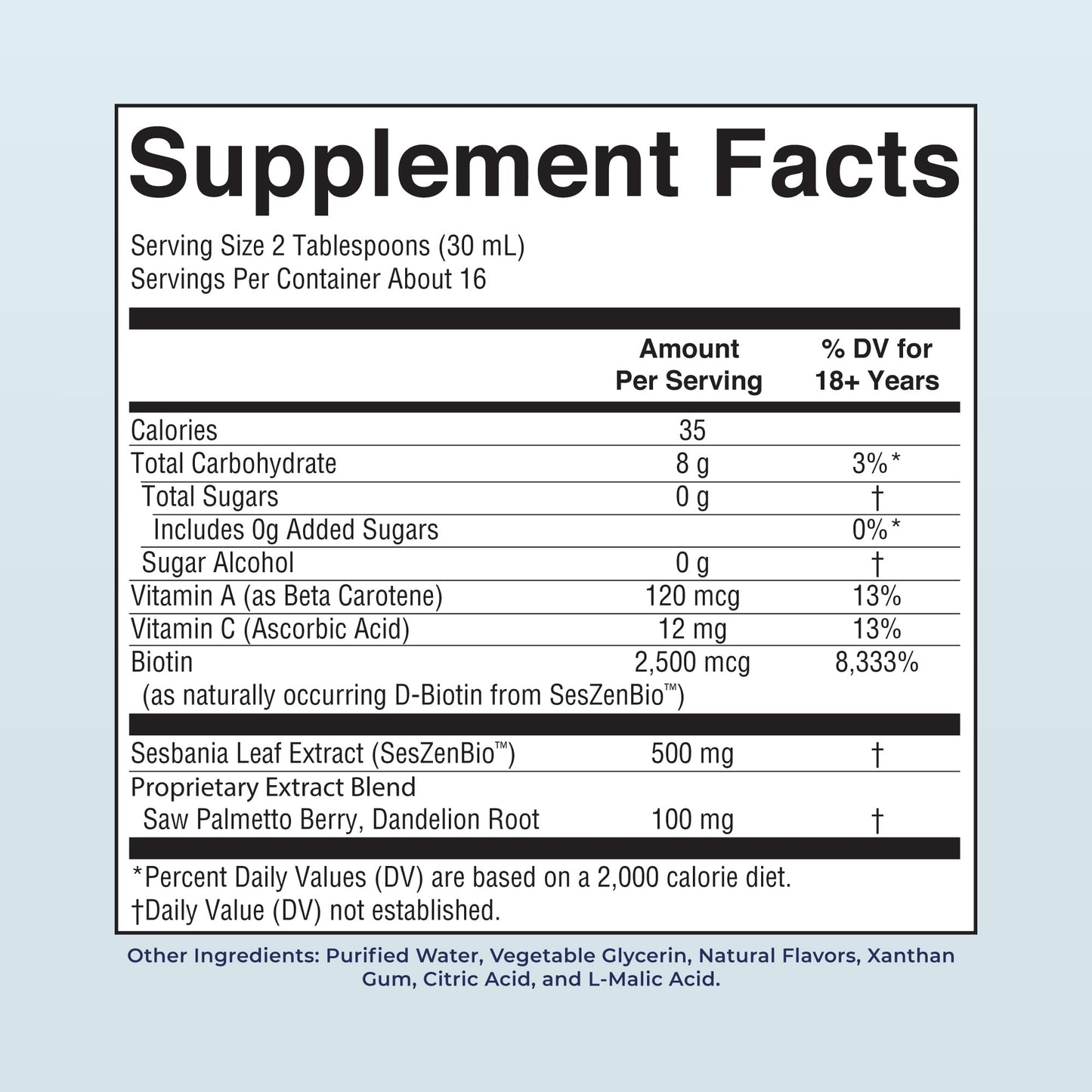 MARYRUTH'S Daily Liquid Hair Formula | With 500 mg SesZenBio™ + 2,500 mcg Biotin | Vitamin C | Thicker, Stronger Hair for Women | Hair, Skin, & Nail Health | Collagen Production | 16 Fl Oz
