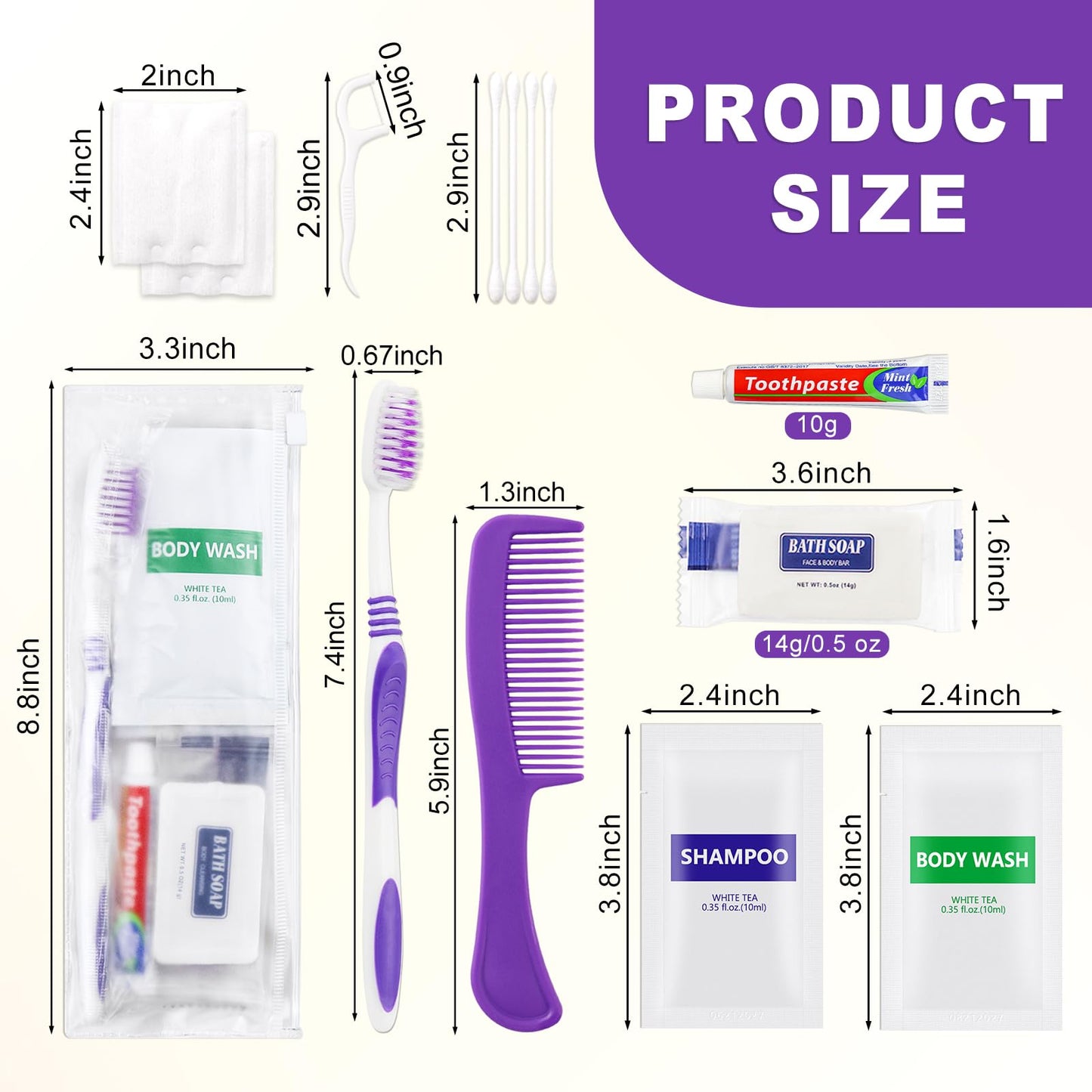 Pack of 25 Hygiene Kit, Toiletry Kit Bulk, Individually Packed, Travel Disposable Hygiene Kit, Homeless Care Package Supplies,Suitable for Hotel, Camping, Travel