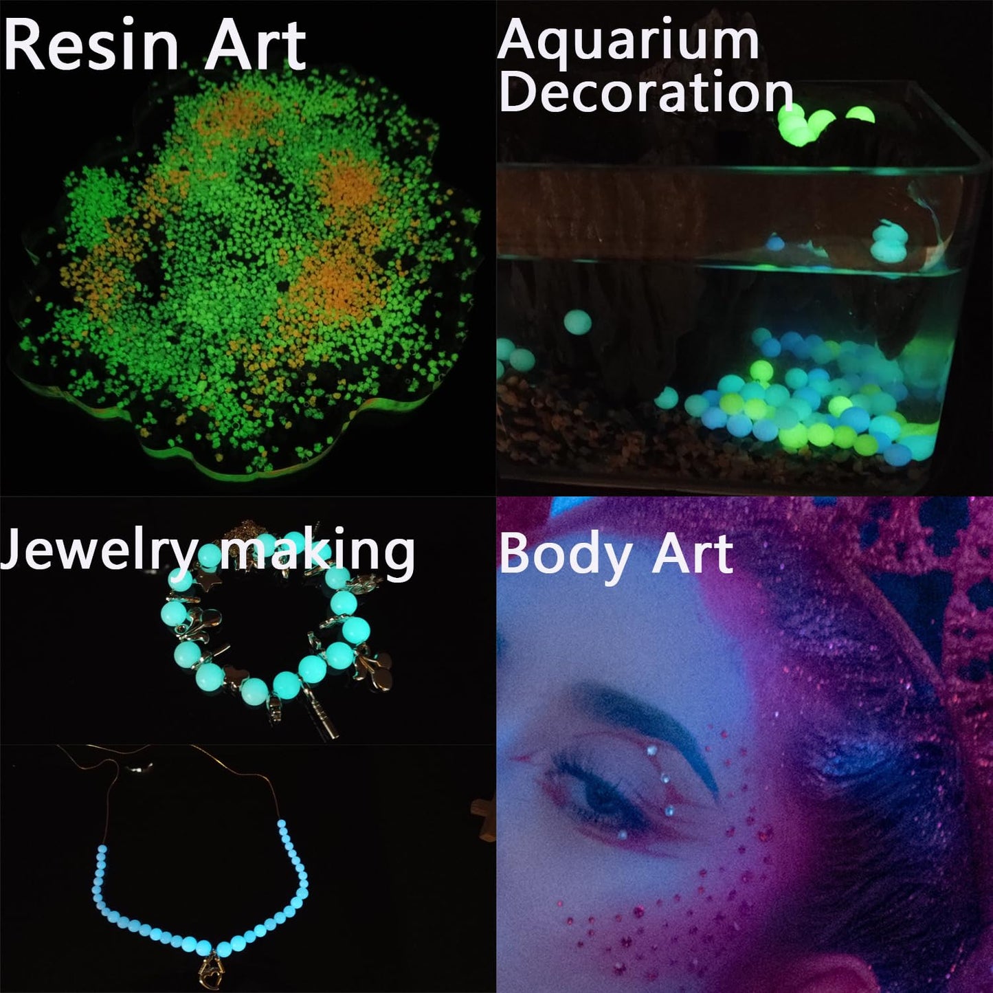 TWINKLING Glow in The Dark Gravel,Crushed Glass, Broken Glass Glitter, Glow in The Dark Stones Chips for DIY Resin Art Epoxy Crafts, Nail Art, Jewelry Making, Aquarium Decor, 3-5mm(200g) (Sky Blue)