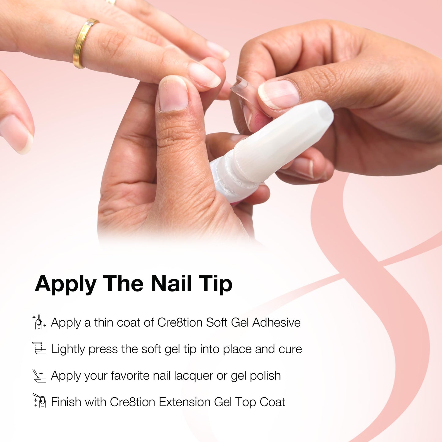 Cre8tion Soft Gel Nail Tips, Medium Stiletto Shape, 602 Tips in 14 Sizes (00-9) for Professional Nail Extensions