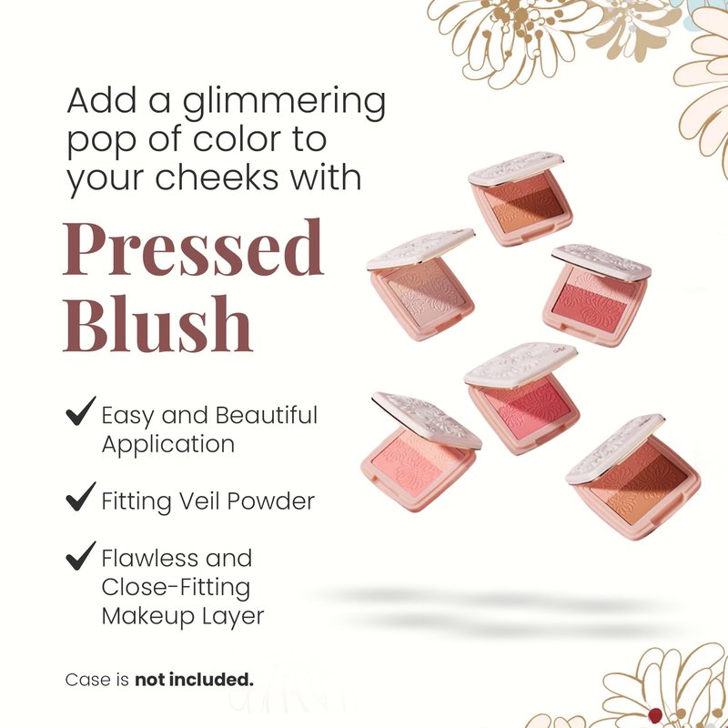Paul & Joe Pressed Blush Palette Refill Only, Case Sold Separately, Oil-Absorbing Blush Powder, Bi-Color Face Blushes with Fitting Veil Powder, Light Beige and Rose, 05 Boite A Musique, 0.17 oz