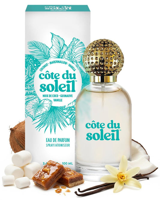 PB ParfumsBelcam Côte du Soleil Eau de Parfum for Women – Sweet Beachy Gourmand Scent with Coconut, Vanilla & Marshmallow – Long-Lasting Women’s Fragrance, Everyday Luxury Perfume, 3.4 fl oz