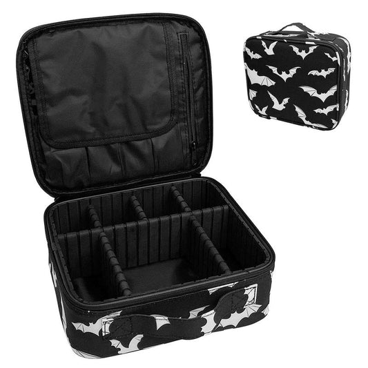 9CH Goth Travel Makeup Bag - Bats Cosmetic Bags Large Make up Organizer Portable Toiletry Bags Train Cases for Women Cosmetics