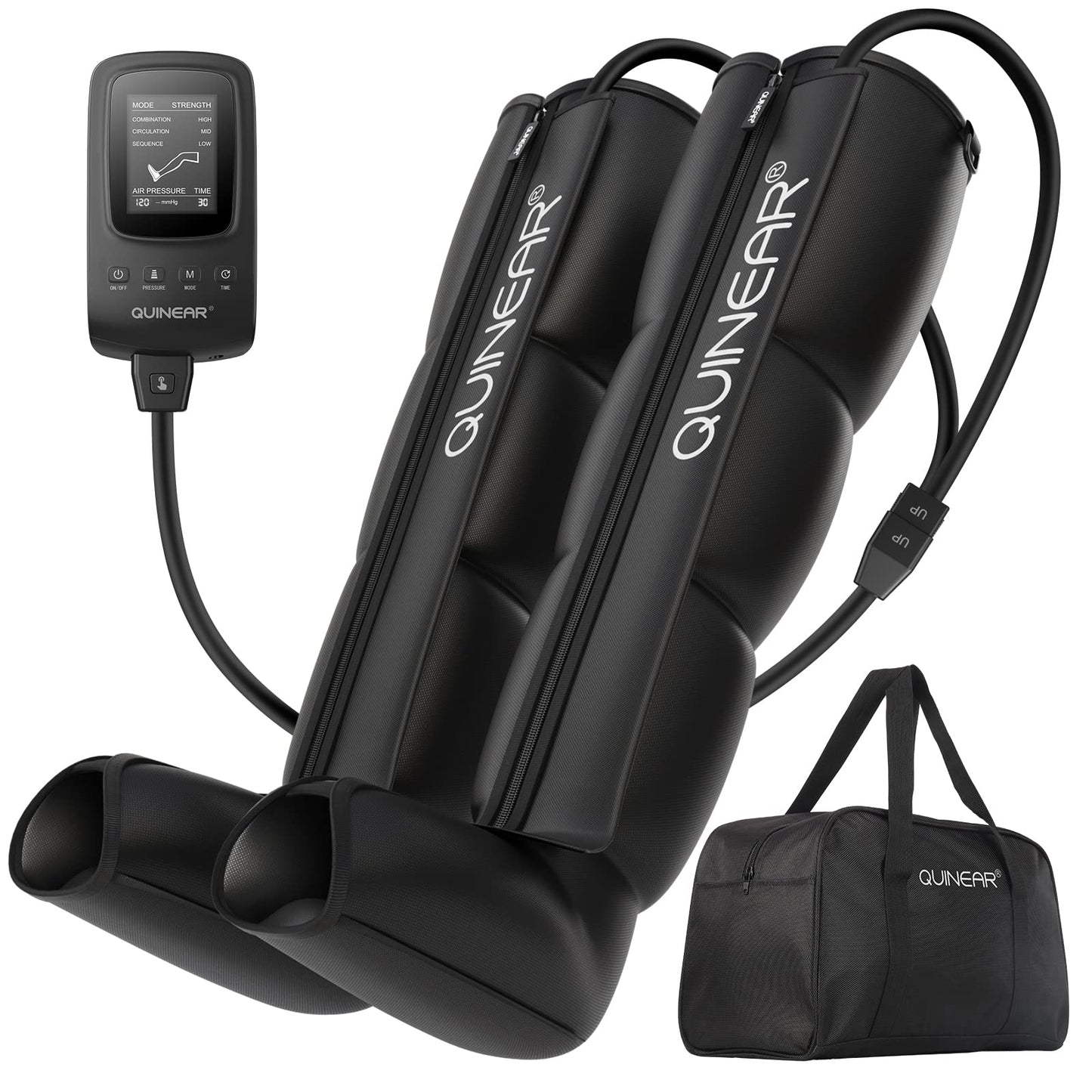 QUINEAR Air Compression Recovery System, Professional Sequential Device for Massage Therapy, Foot and Leg Recovery Boots to Improve Circulation for Athletes, FSA-HSA Eligible (Medium)