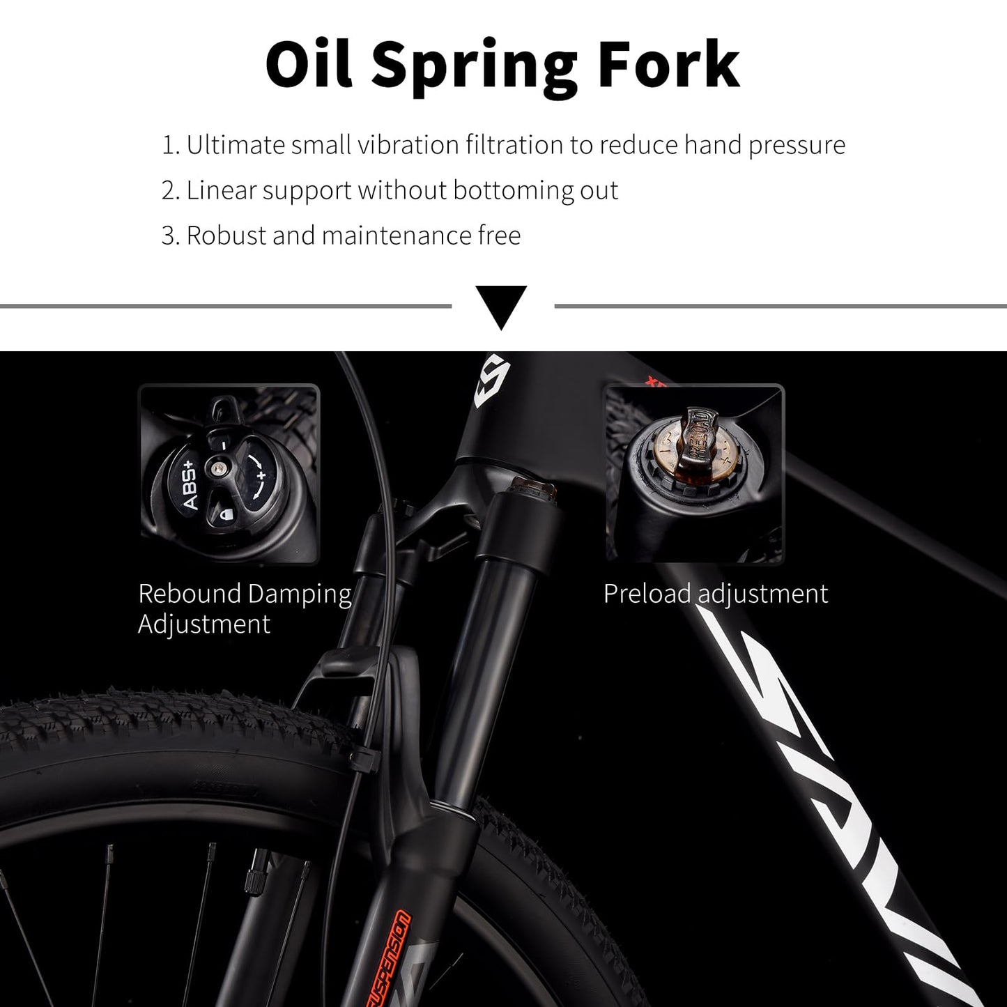 SAVADECK Carbon Fiber MTB with Shmano U6000 10 Speed Shift Groupset, Hydraulic Disc Brake with Shmano MT200 Break System (Midnight Black, 29 * 15.5)
