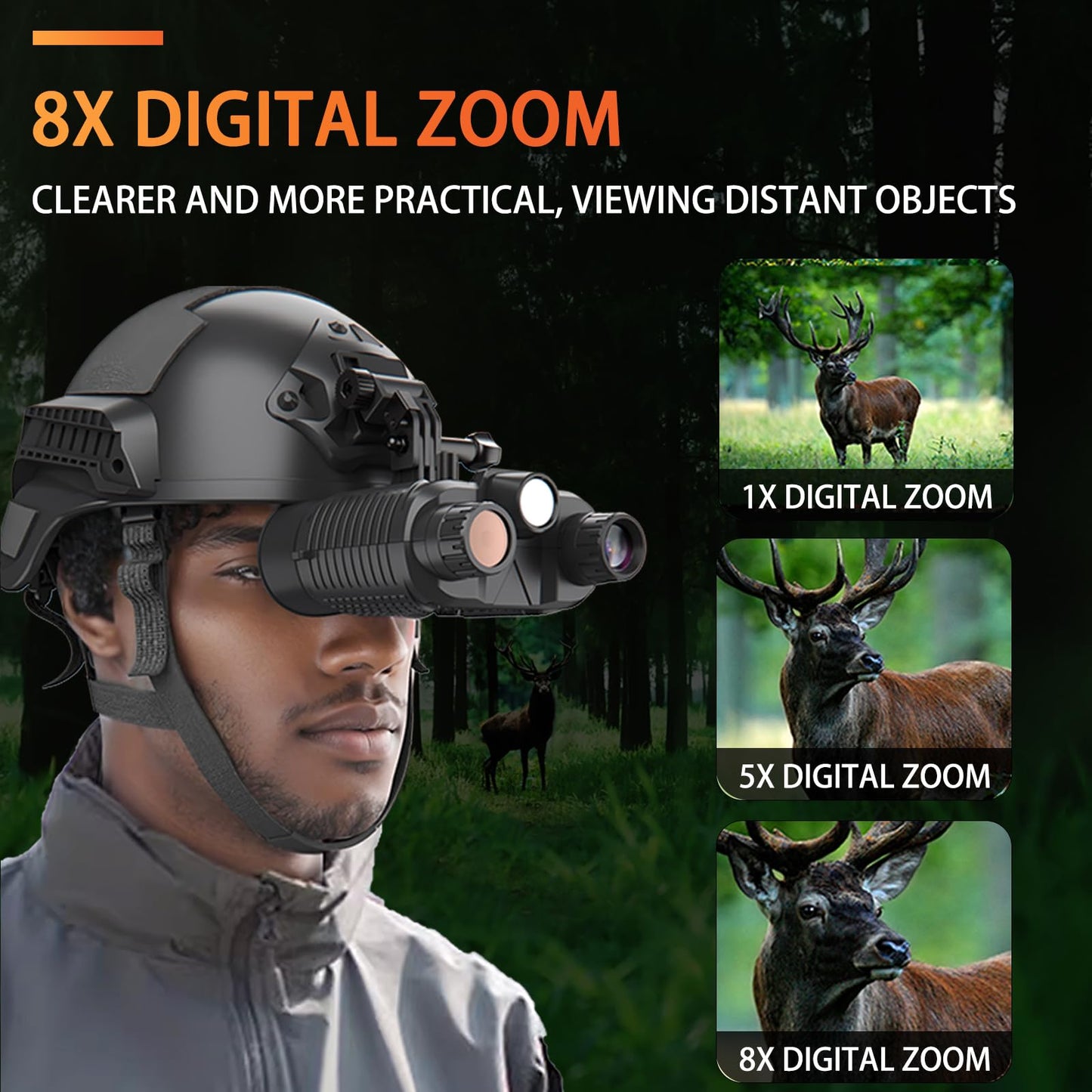 [2024 Upgrade] Night Vision Goggles Head Mounted,with Added White Fill Light Night Vision Binoculars 4K Video and 36MP Photo for Viewing 1312FT,8X Digital Zoom Long Rang Infrared Goggles Night