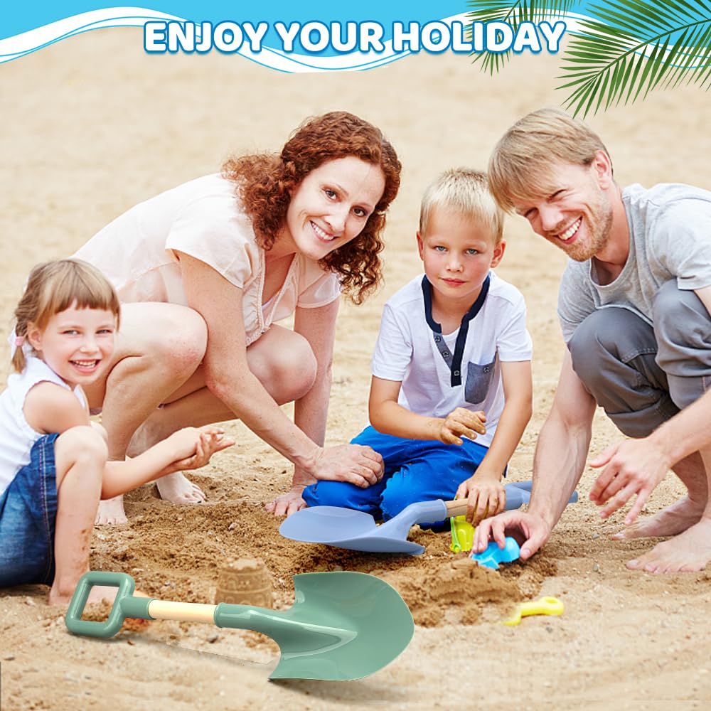 Dilabnba16in/40cm Kids Beach Spades Sand Shovels Toy Gardening Tool, Sturdy Wood Handle ABS Plastic Shovel Scoop Garden Sand Beach Sandbox Backyard Digging Summer Toy for Toddler Boy Girl 3-10(2PCS)