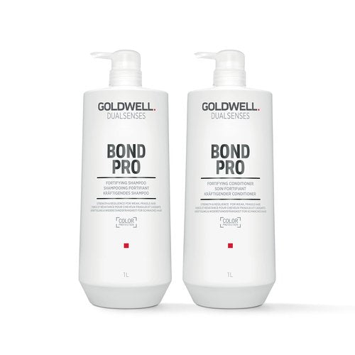 Goldwell Bond Pro Fortifying and Strengthening Shampoo and Conditioner Liter Bundle