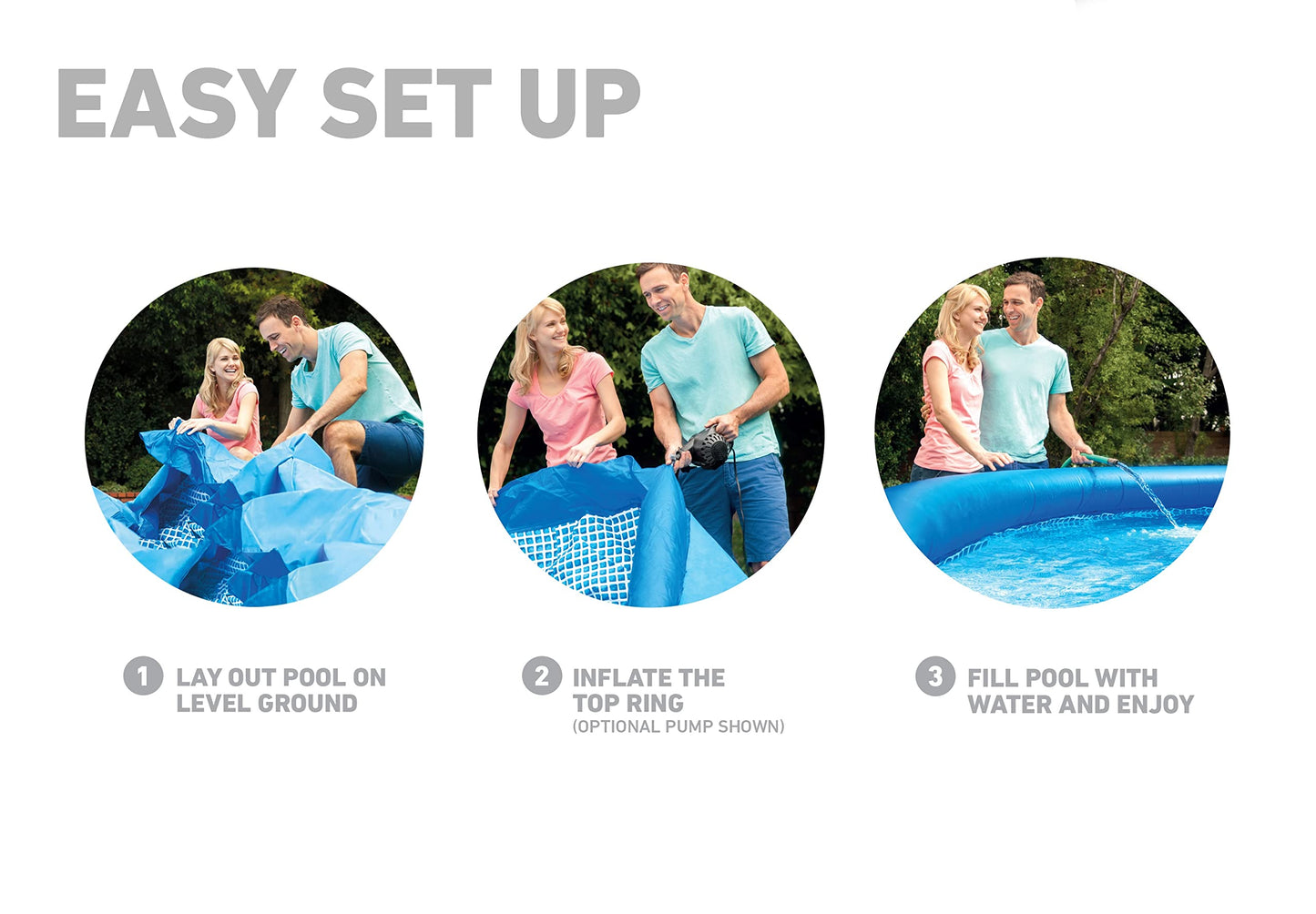 INTEX 28120EH Easy Set Inflatable Swimming Pool: 10ft x 30in – Puncture-Resistant Material – Quick Inflation – 1018 Gallon Capacity – 23in Water Depth