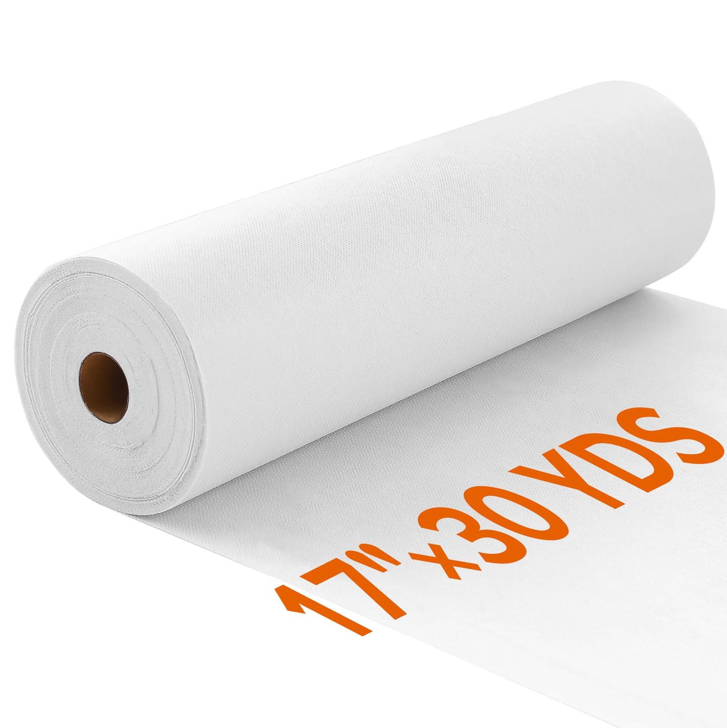 ZOMONETI Medium Weight 17in x 30yd White Iron On Non-Woven Fusible Interfacing, Single-Sided Polyester Fabric for DIY Craft Supplies, Quilting, Sewing, Shirt Plackets, Dresses, Collars, Cuffs