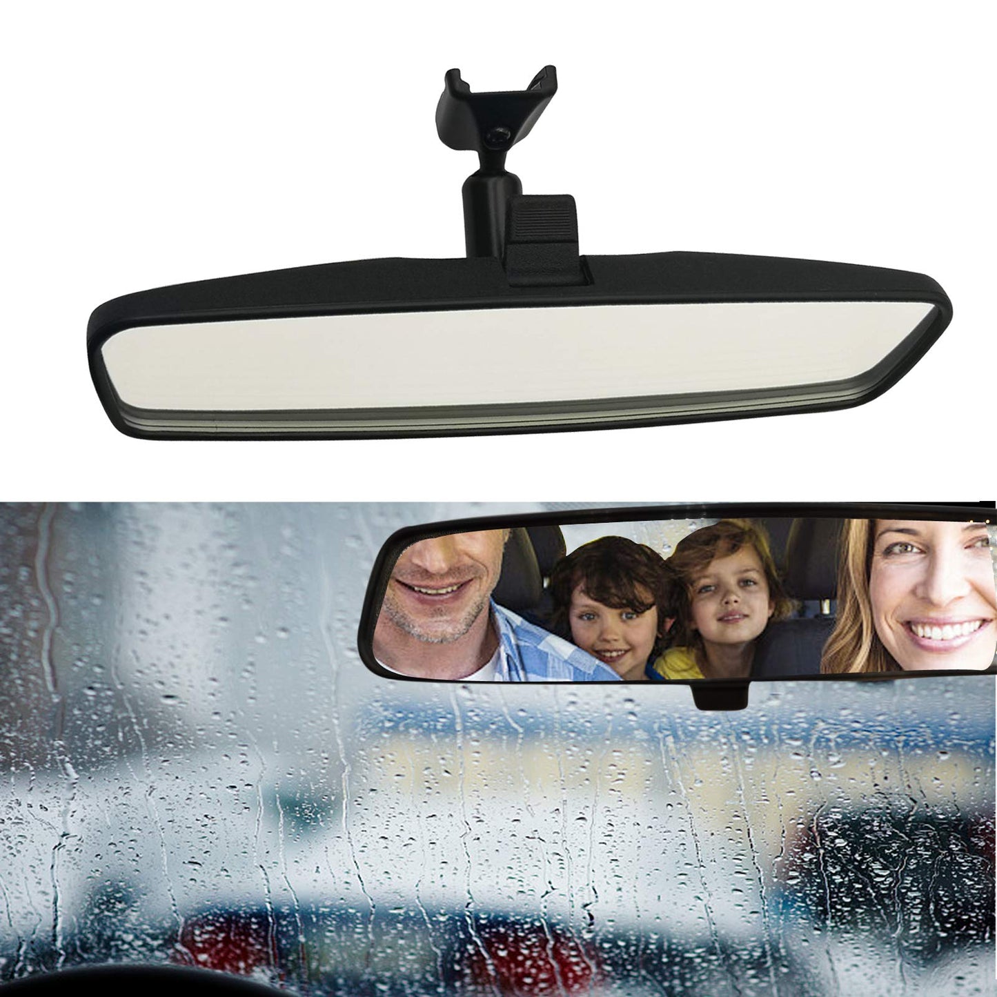 10.5" Rear view mirror, Interior rearview mirror Kit Compatible With Toyota Corolla, RAV4, Ford Focus, Jeep Wrangler, CJ, Nissan Rogue, Murano, Kicks, Sentra, Altima, Armada SUV, Car