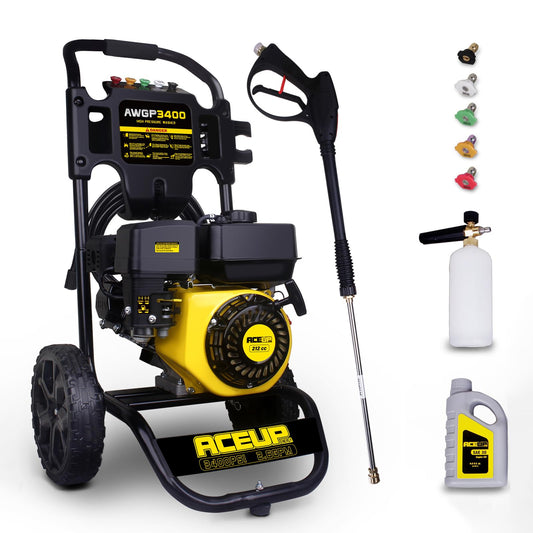 Aceup Energy 3400 PSI Gas Pressure Washer 2.6 GPM 212cc High Pressure Power Washer for Garden, Cars, Wall