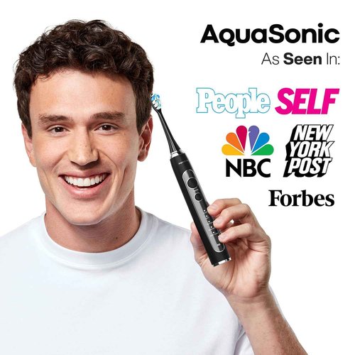 Aquasonic Duo Series PRO – Ultra-Whitening Electric Toothbrush Set – 5 Modes & Smart Timers – Premium Travel Cases & 10 Proflex Brush Heads – ADA Accepted Toothbrushes