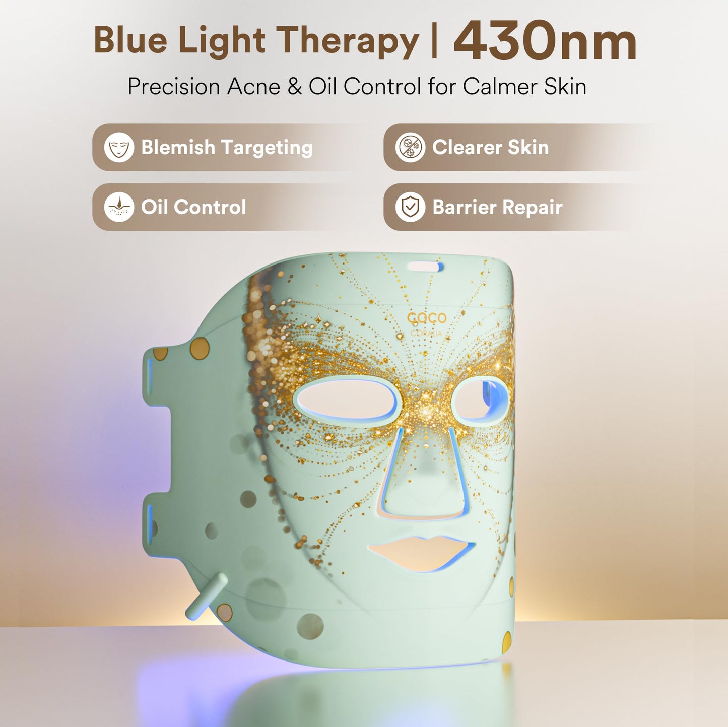 Red Light Therapy for Face, Red, Blue and Near-Infrared Light Therapy Mask for Face, Anti-Wrinkles & Facial Skincare, Portable & Rechargeable, LED Face Mask Light Therapy for Fine Lines and Blemishes.