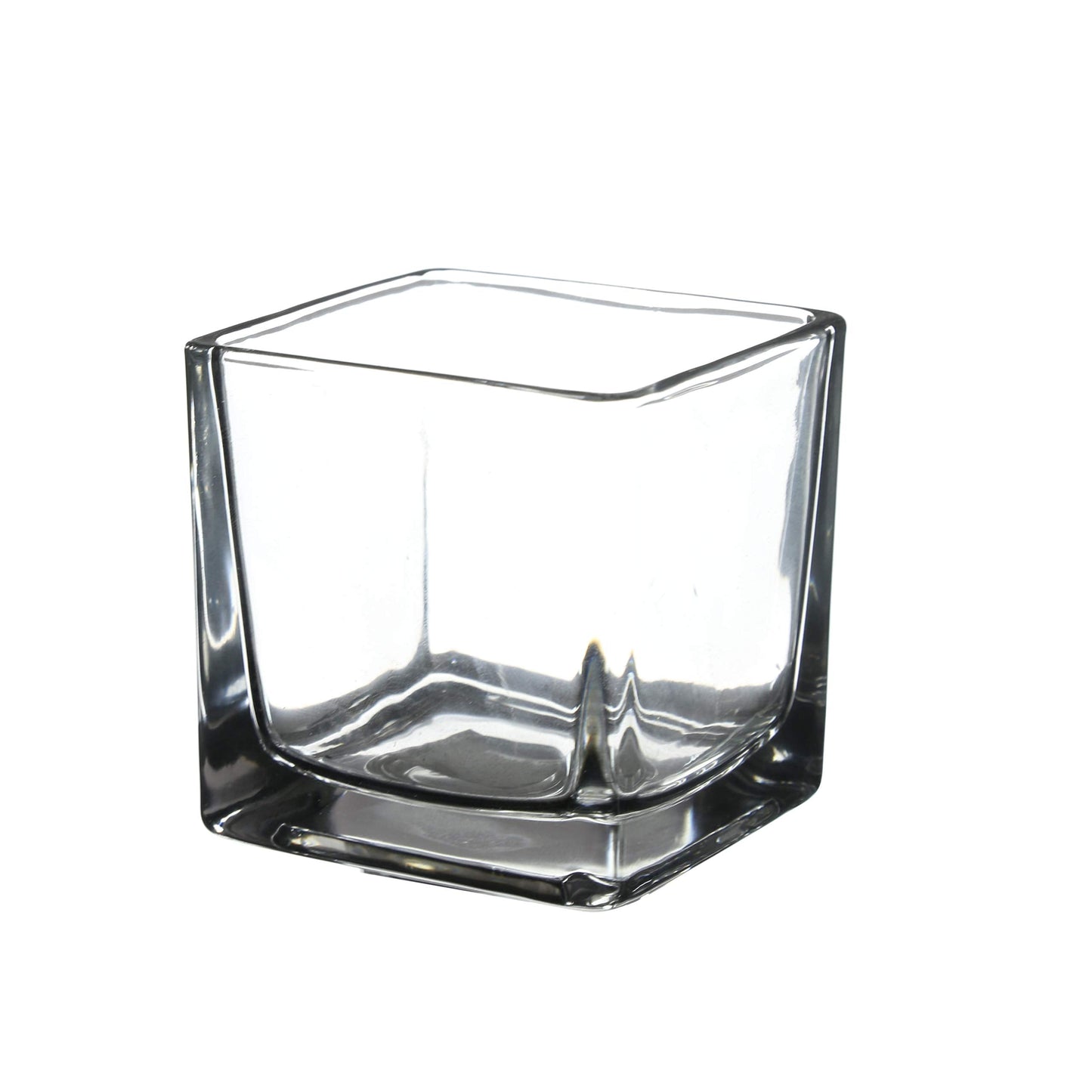 WGV 3 Inch Clear Square Cube Glass Votive Candle Holder Vase, Small Tiny Mercury Tea Light Terrarium Décor 3x3”, 1 Pc