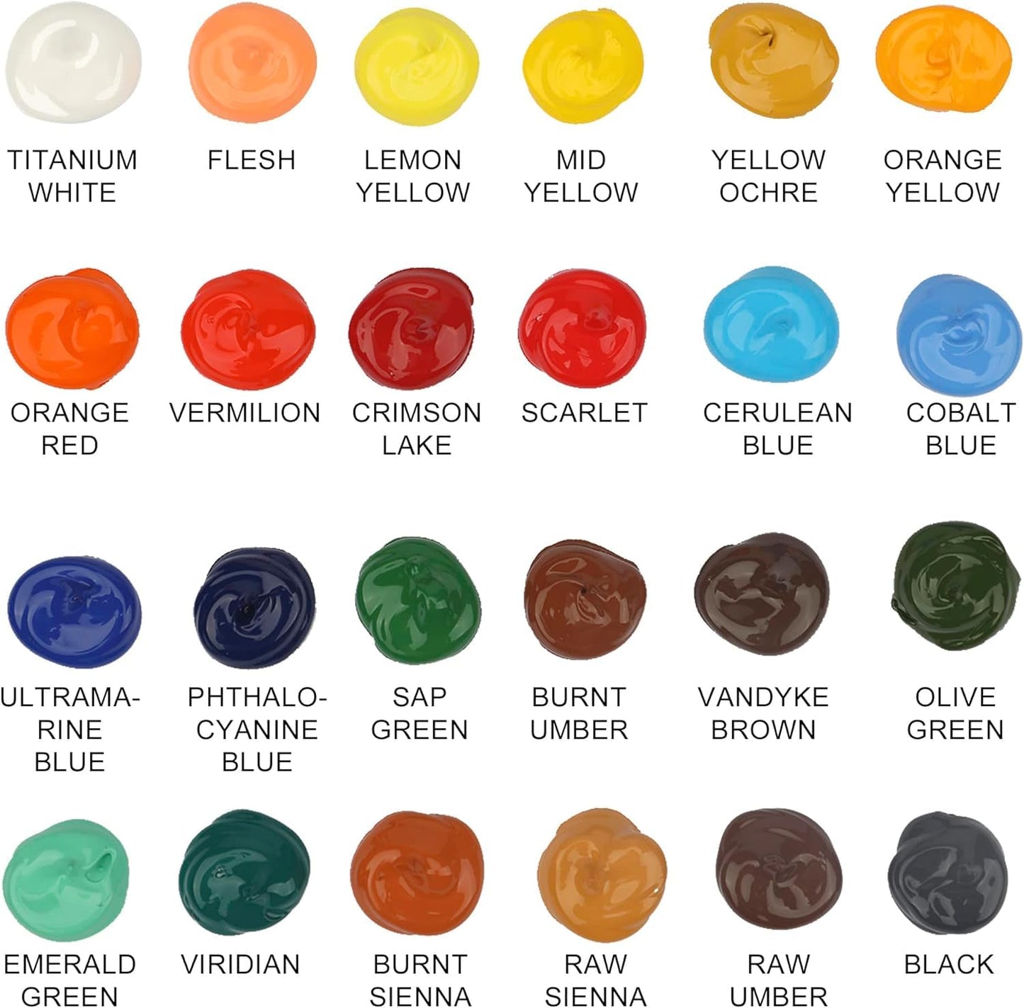 Acrylic Paint Set with 3 Paint Brushes, 24×12ml Colors Premium Paint Set with 1 Palette 1 Canvas Boards, Art Painting Kits for Adults, Paints Supplies for Canvas Rock Painting Craft Art Class