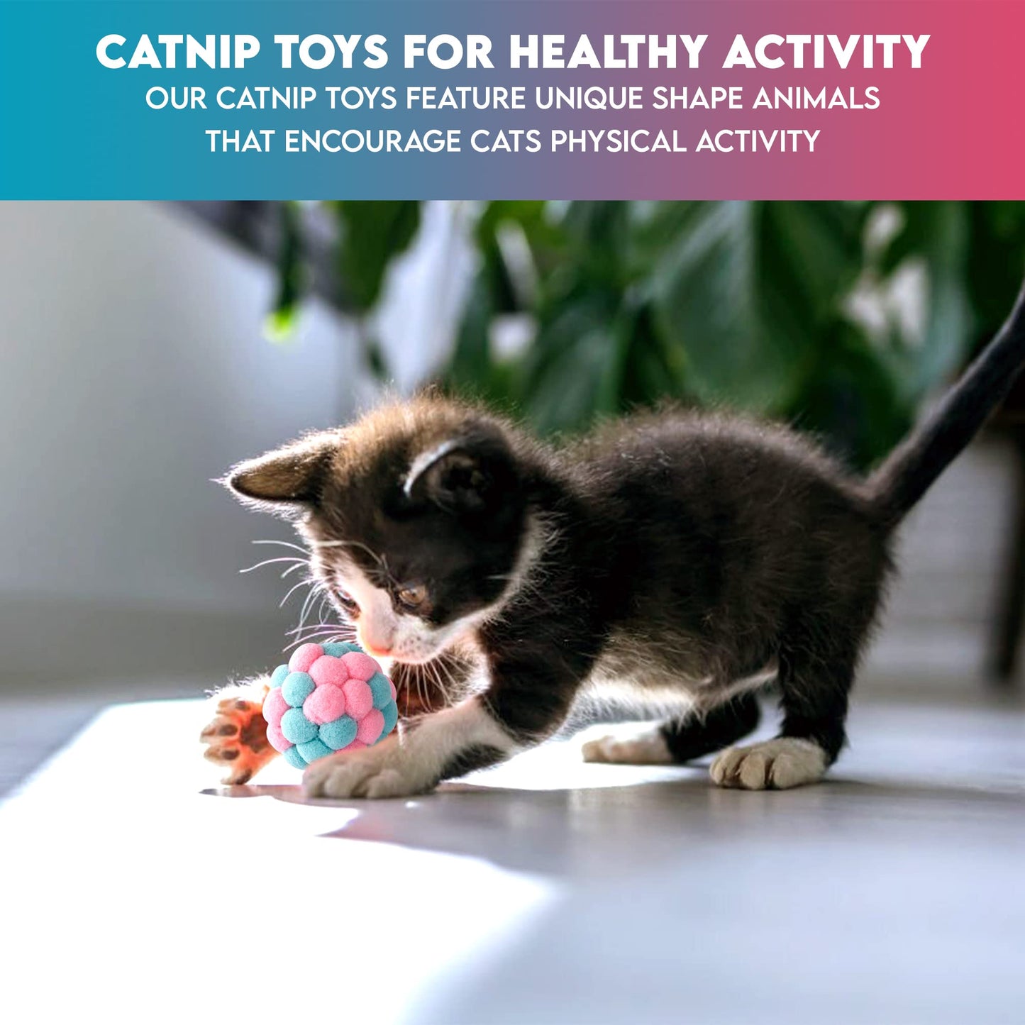 Paw Paw Babe 9 Pack Catnip Toys for Cats – Interactive Cat Toys for Indoor Cats & Kittens, Variety Bundle with Plush Animals & Catnip Balls, Fun Kitten Enrichment Toys Set