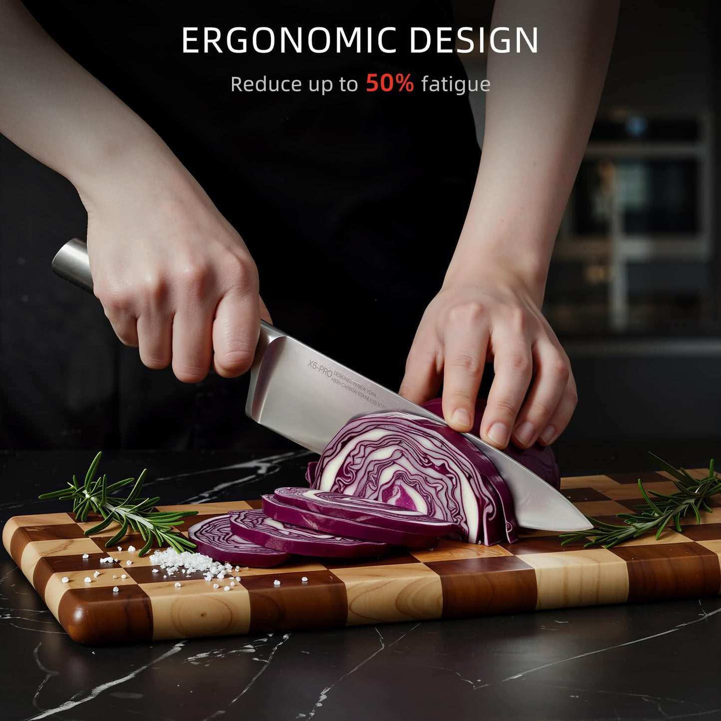 KnifeSaga Kitchen Knife Block Set, 12-Piece with Sharpener | Japanese High Carbon Stainless Steel Knives Set for Kitchen