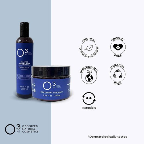 O3NT Energizing Shampoo + Revitalizing Mask Kit - High-Performance Natural Treatment - Energizing for Scalp and Fragile Thinning Hair - 10.14 Fl Oz Mask 7.05Fl Oz