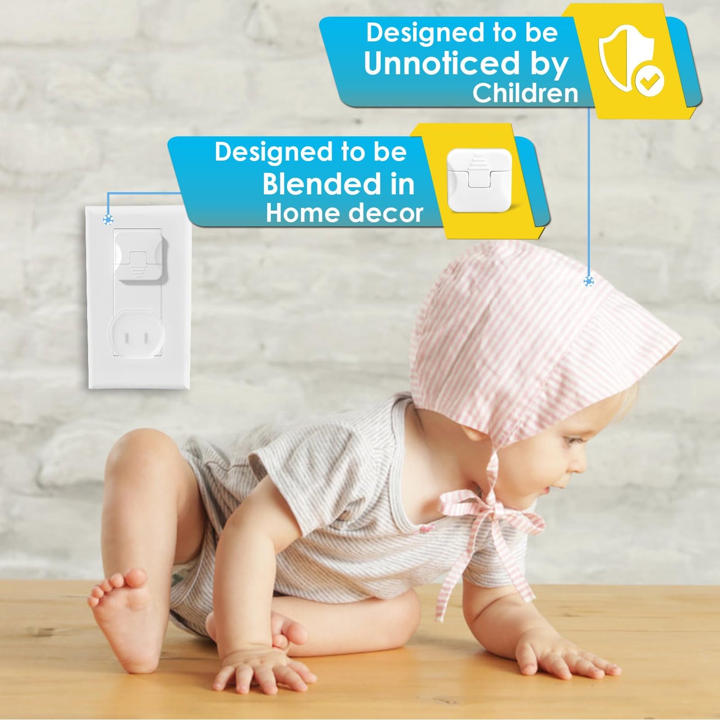 Babepai Outlet Covers Baby Proofing 55-Pack White, Child Proof Electrical Protector Safety Baby Safety Plug Covers