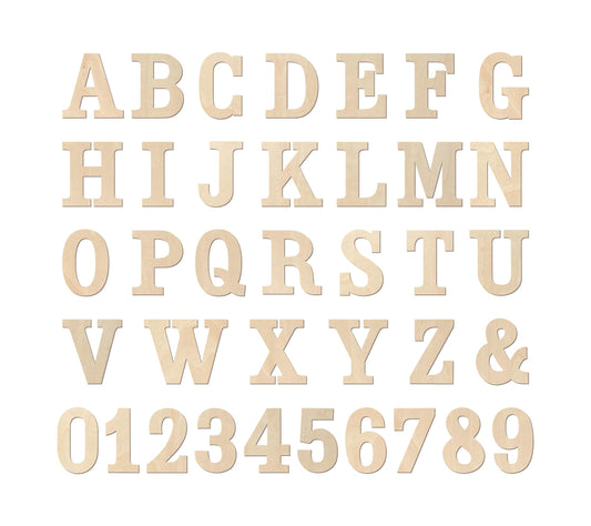 2 Inch 315 Pieces Wooden Letters & Numbers for Crafts Unfinished Wood Alphabet ABC & Numbers 0-9 for Wall Decor