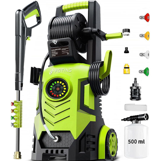 2026Upgraded Pressure Washer 5000PSI with Adjustable Touch Screen 8 Level, 34" Tall, 4 Quick Connect Nozzles,Inlet Hose&Filter&500mlFoam Cannon for Cars/Fences/Driveways/Home Cleaning,Yellow