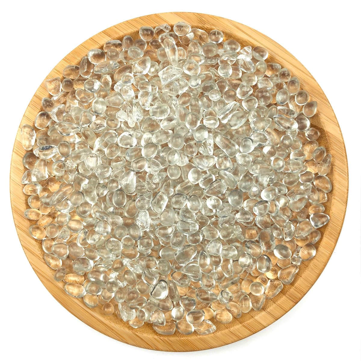 1 Lb (460 g) Clear Sea Glass Stones Irregular Rainbow Glass Pebble Decorative Rock Glaze Quartz Tumbled Gemstone Chips for Aquarium Decoration/Vase Filler/Jewelry Making/Handwork Craft
