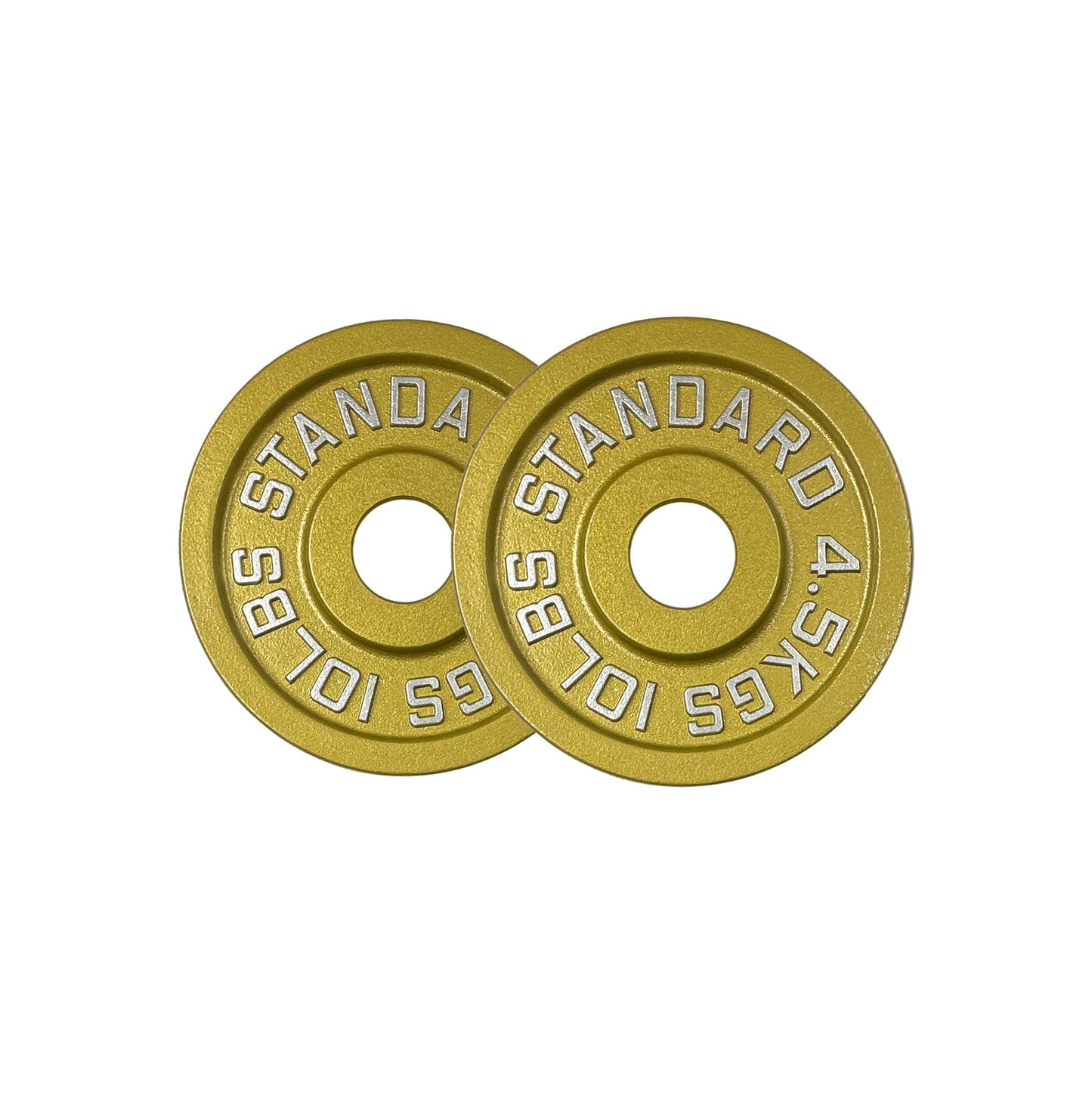 Gold Finish Olympic Steel Plates - Pairs and Sets 2 Inch Barbell Standard in Premium Gold for Weight Lifting (245lb Set)