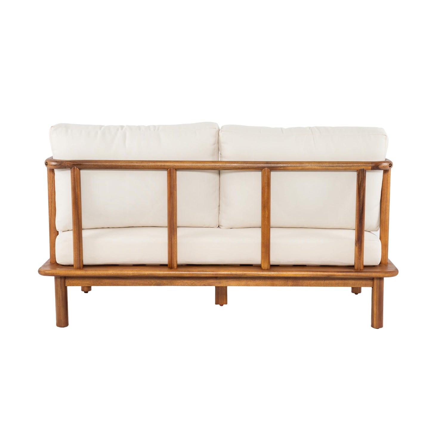 Christopher Knight Home Canape Acacia Wood Patio Loveseat Sofa with Cushion, Outdoor 2-Seater Sofa with Removable Cushions, Solid Wood Patio Furniture Set, Teak+Beige