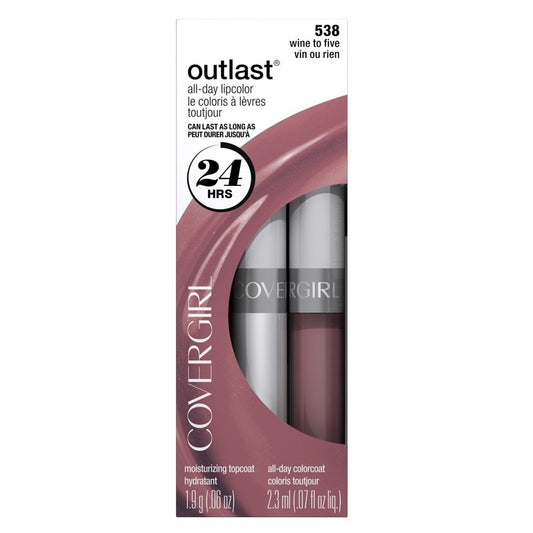 CoverGirl Outlast All Day Two Step Lipcolor, Wine To Five 538, 0.13 Ounce