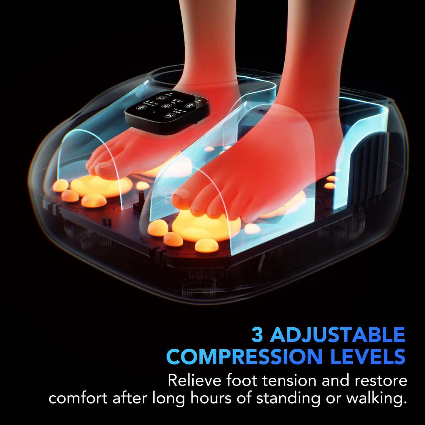 SKG YS100 Shiatsu Foot Massager with Heat and Remote, Feet Massager with 3 Air Compression Modes, for Plantar Fasciitis and Neuropathy, Fits up to Size 13 for Men Women