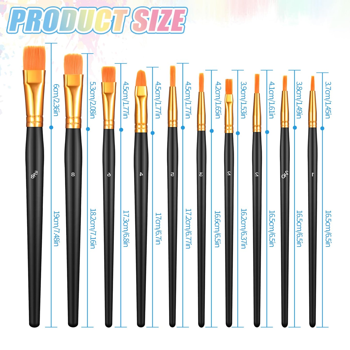 72 Pcs 60 Paint Brushes and 12 Paint Palette Tray, Paints Brushes Palette Set, Professional Artist Painting Set for Watercolor, Oil, Acrylic Painting, Suitable for Kid and Adults