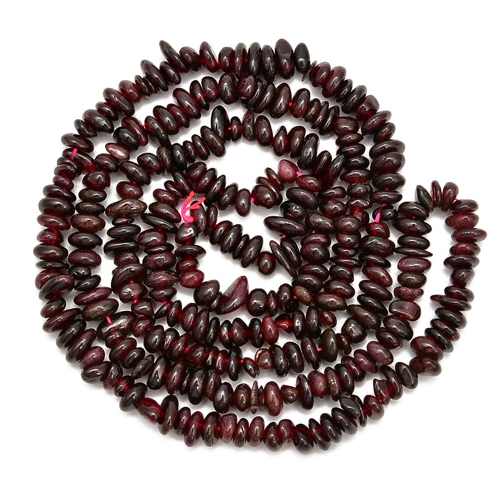 PLTbeads 5-8mm Natral Healing Gemstone Waist Bracelets Necklace Kit Irregular Stone DIY Crafts Design Jewelry Making 1 Strand per Bag Approxi 34 inch (Red Garnet Chips)
