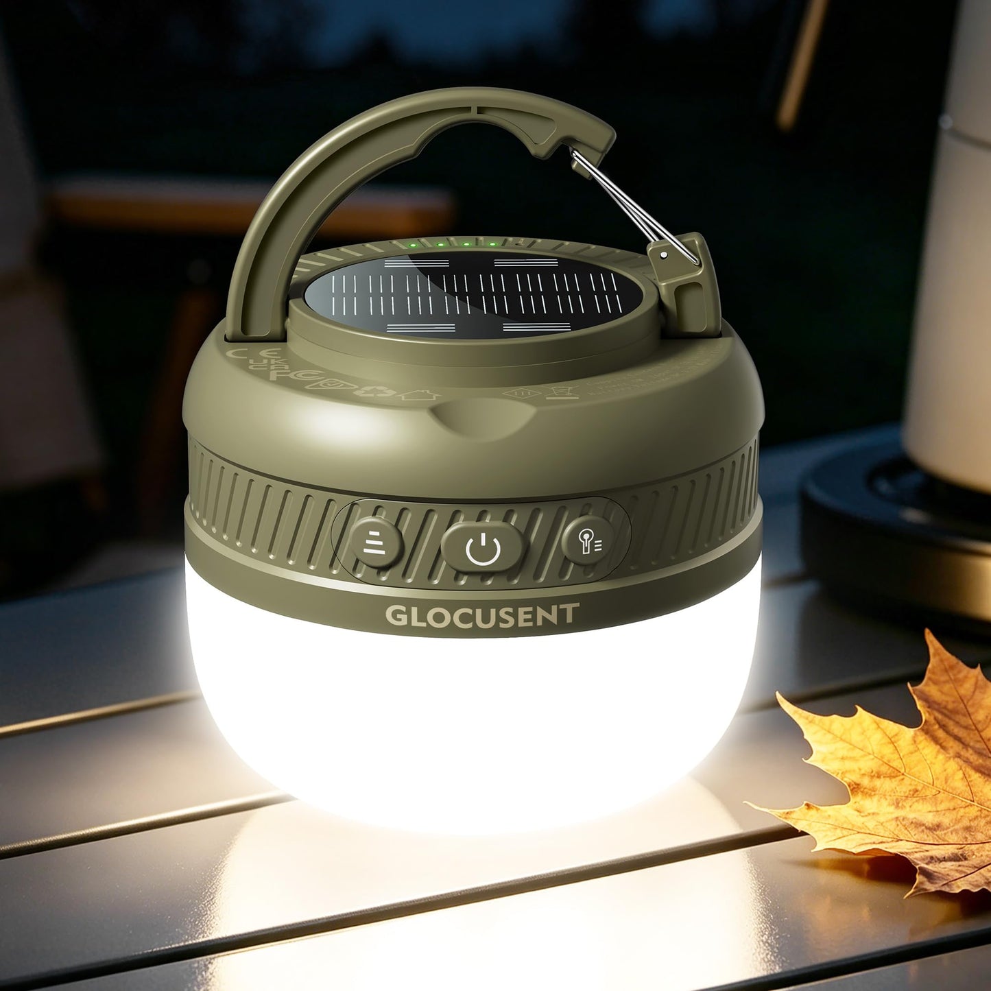 Glocusent Camping Lights Rechargeable, 5000mAh 120H Runtime, Led Camping Lantern with 5 Brightness 3 Modes & SOS, IPX5 Waterproof, Pocket Lanterns for Power Outages, Emergency Light, Camping