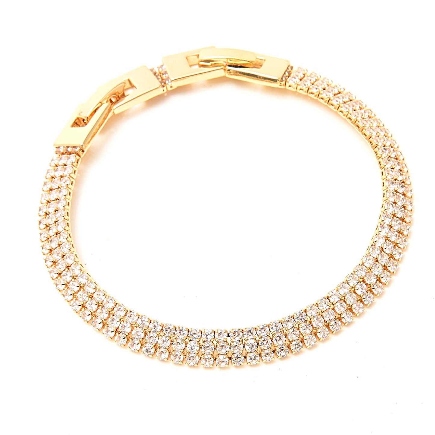 Ginyejly 14K Gold and Silver Plated Special Cain Link with Toggle Clasp Closure in Daily or Party for Women Fashion Jewelry Gifts (tennis CZ)